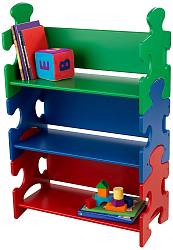 Система хранения Пазл в ярких цветах Puzzle Book Shelf Primary (KidKraft, 14400_KE) - миниатюра